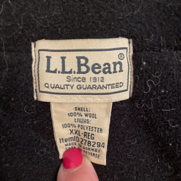 L.L. Bean Sweater Mens XXL bird's eye zipper front wool sweater fleece lined - Picture 6 of 12
